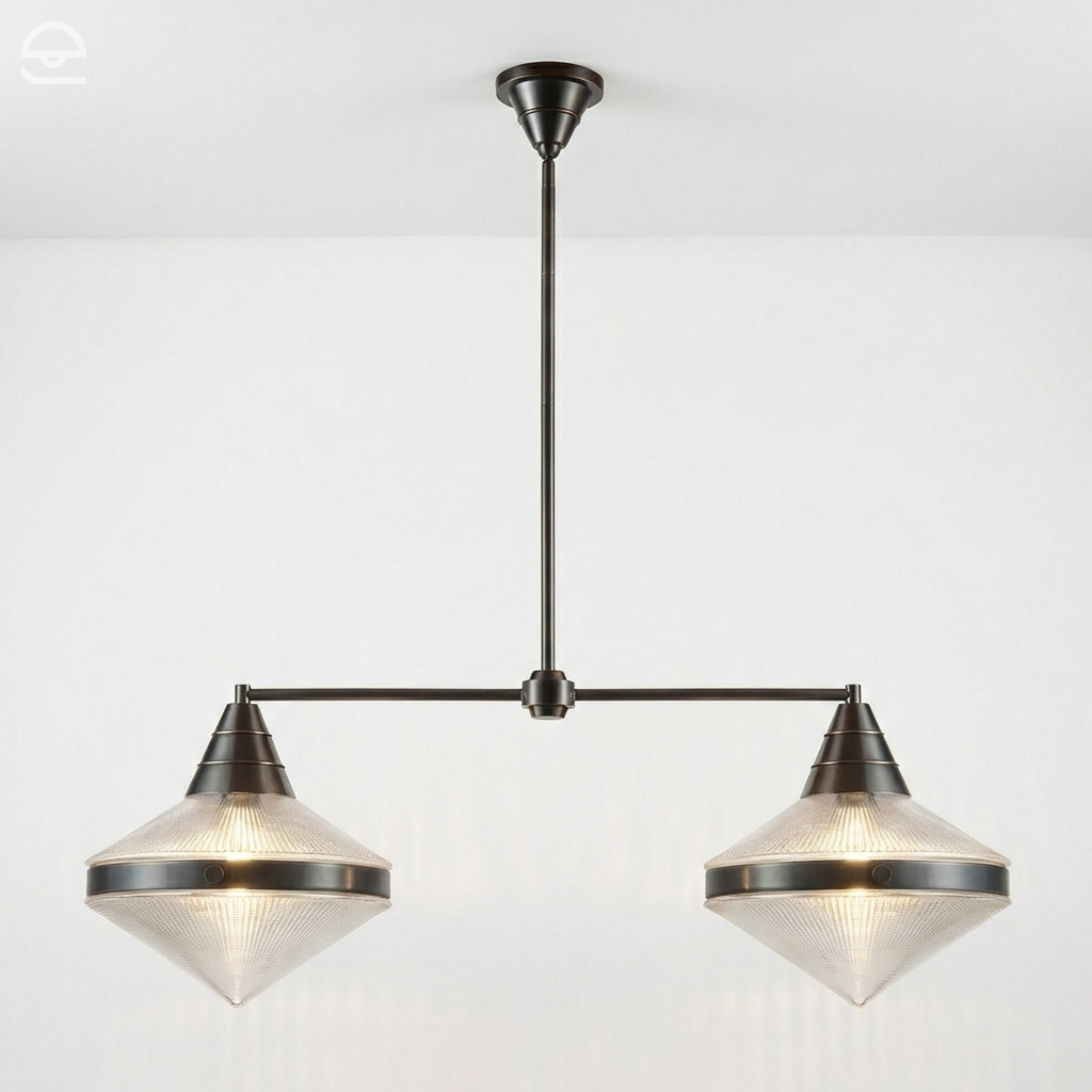 Lampa wyspowa Willard - 2 źródła światła - Miejski brąz, Alora