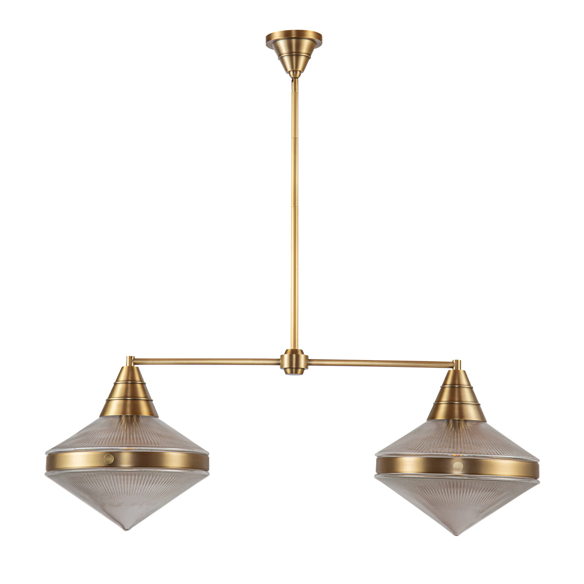 Lampa wyspowa Willard - 2 źródła światła - Vintage mosiądz, Alora - ePlafoniera.pl