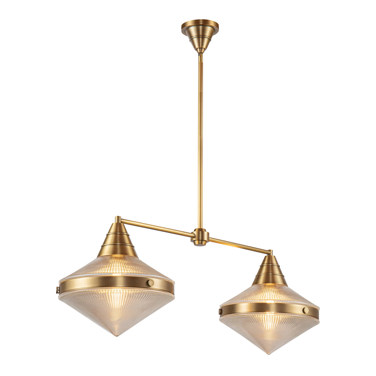 Lampa wyspowa Willard - 2 źródła światła - Vintage mosiądz, Alora - ePlafoniera.pl