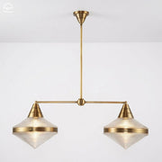 Lampa wyspowa Willard - 2 źródła światła - Vintage mosiądz, Alora