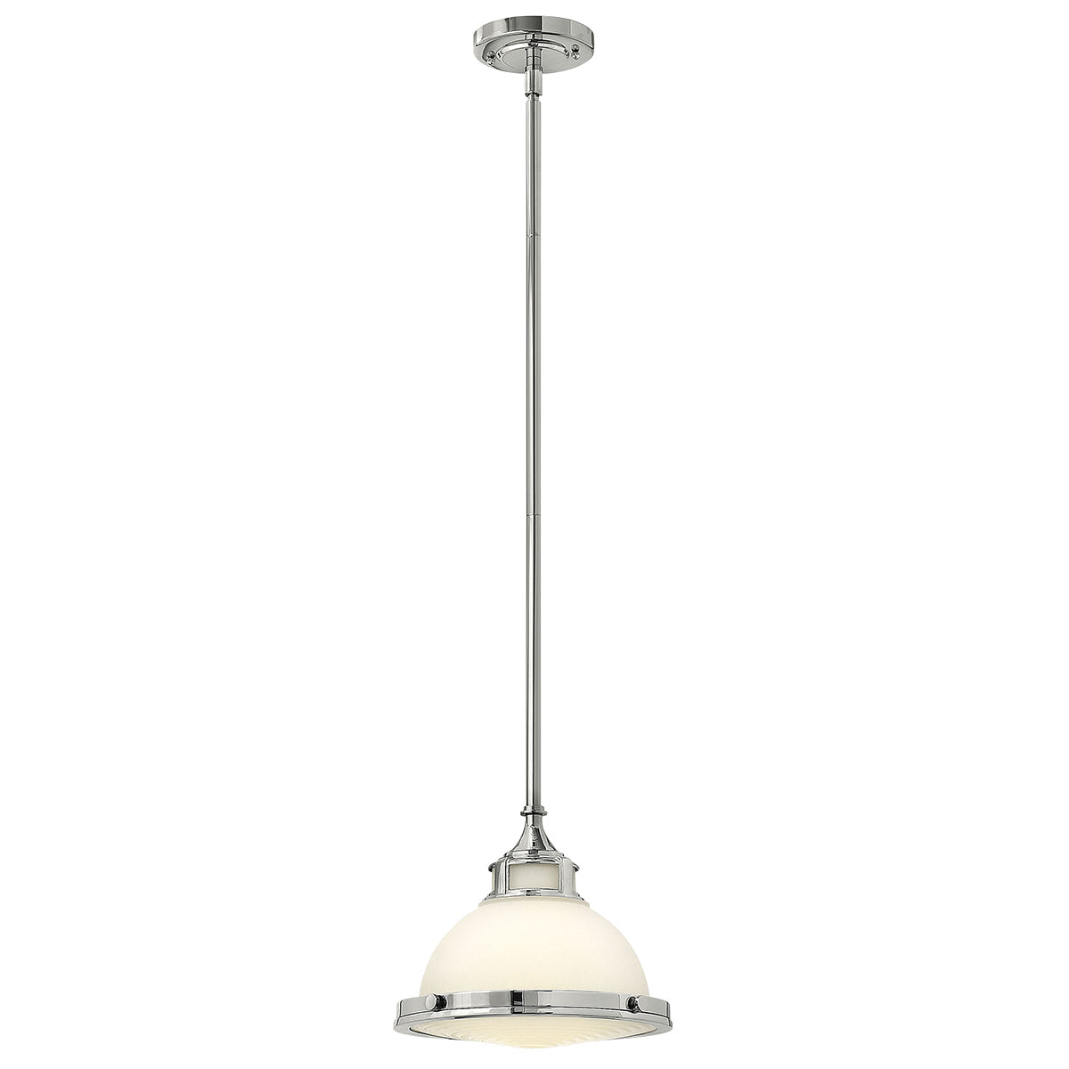Lampa ze szklanym dyfuzorem 29cm - wisząca (szkło - chrom) do kuchni salonu (1xE27) Hinkley (Amelia)