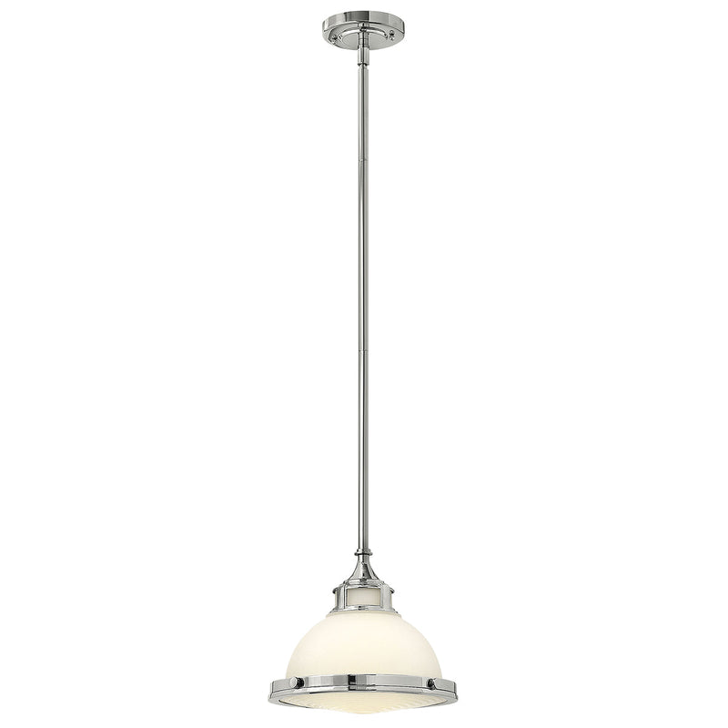 Lampa ze szklanym dyfuzorem 29cm - wisząca (szkło - chrom) do kuchni salonu (1xE27) Hinkley (Amelia)