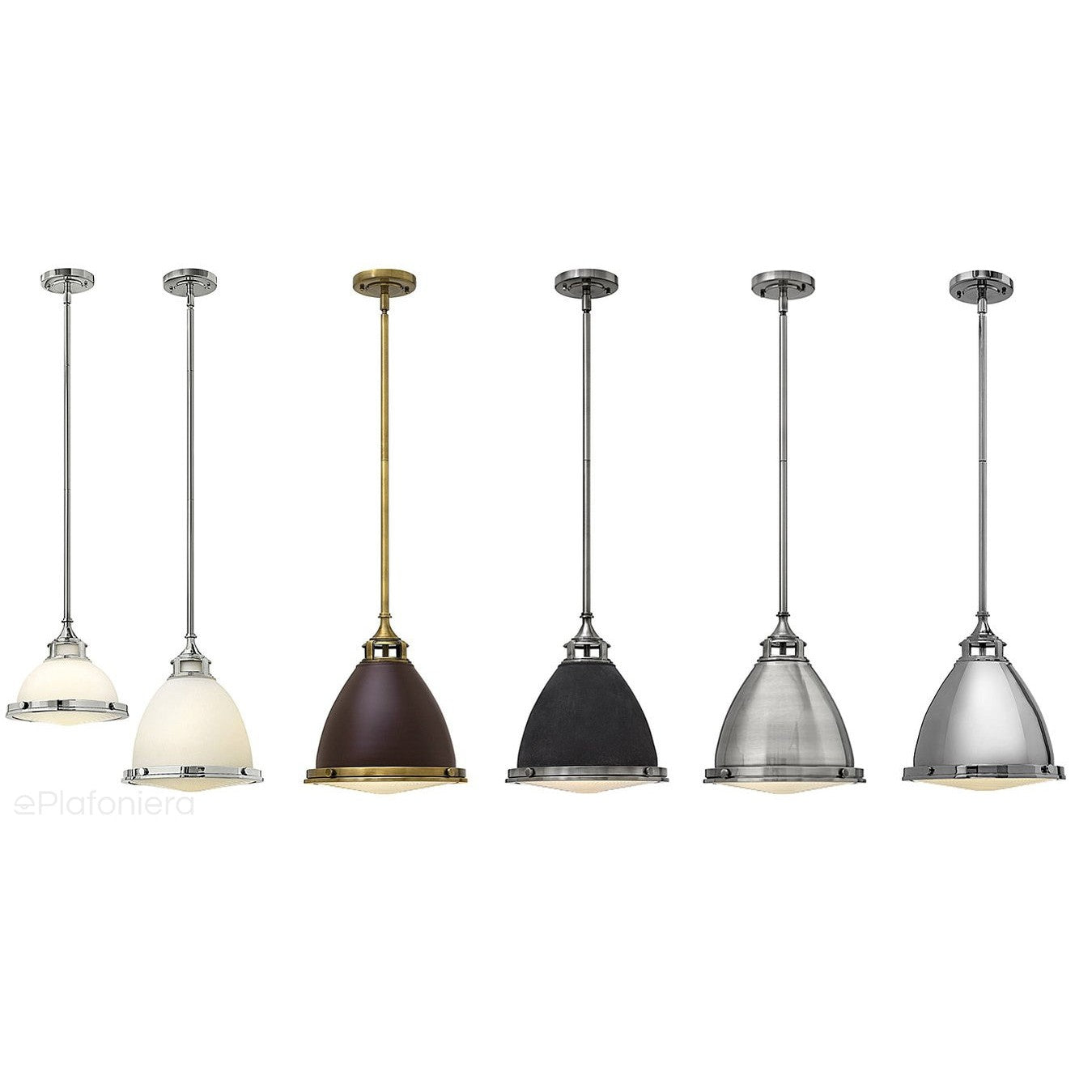 Lampa ze szklanym dyfuzorem 32cm - wisząca (stary cynk) do kuchni salonu (1xE27) Hinkley (Amelia)