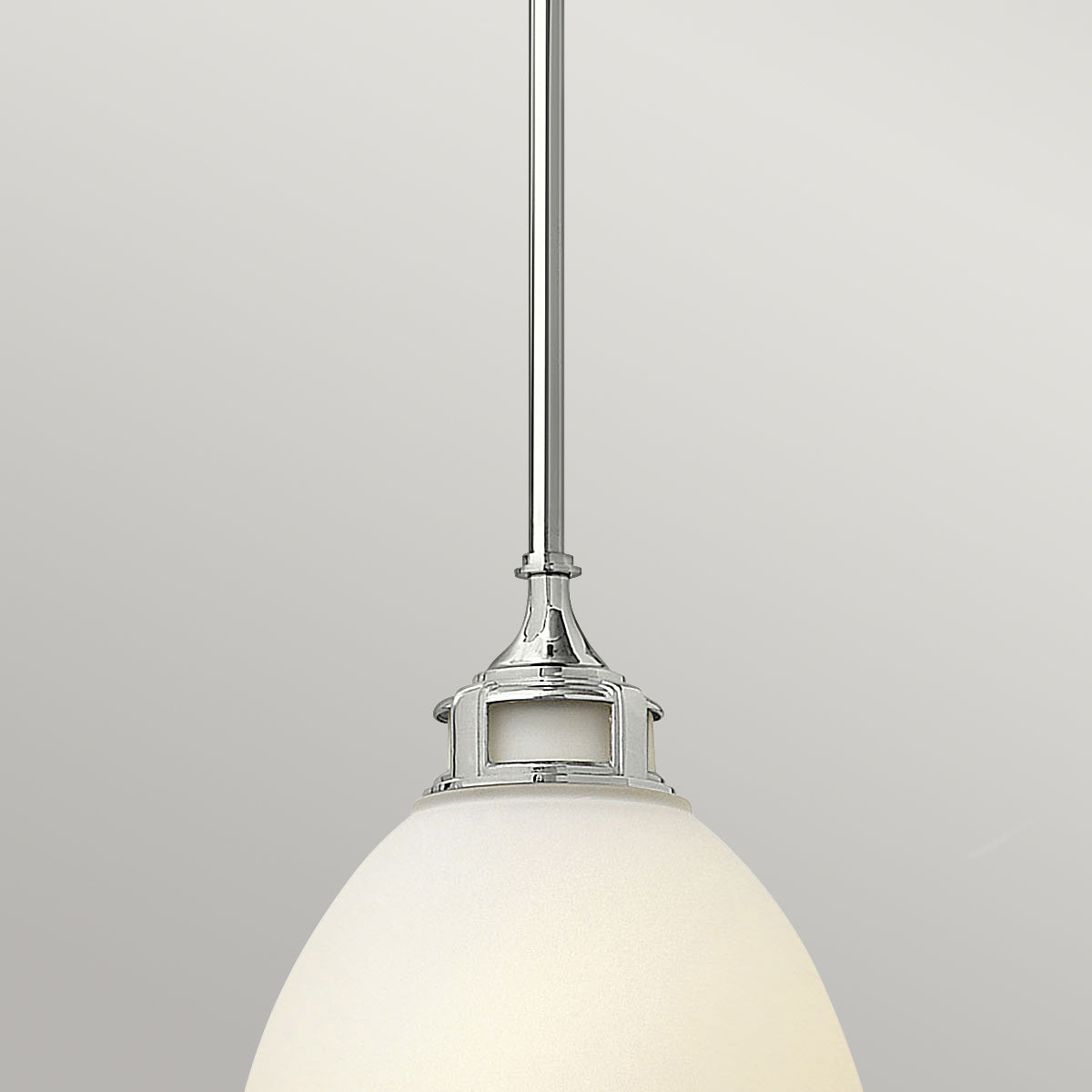 Lampa ze szklanym dyfuzorem 32cm - wisząca (szkło - chrom) do kuchni salonu (1xE27) Hinkley (Amelia)