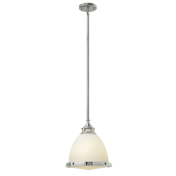 Lampa ze szklanym dyfuzorem 32cm - wisząca (szkło - chrom) do kuchni salonu (1xE27) Hinkley (Amelia)