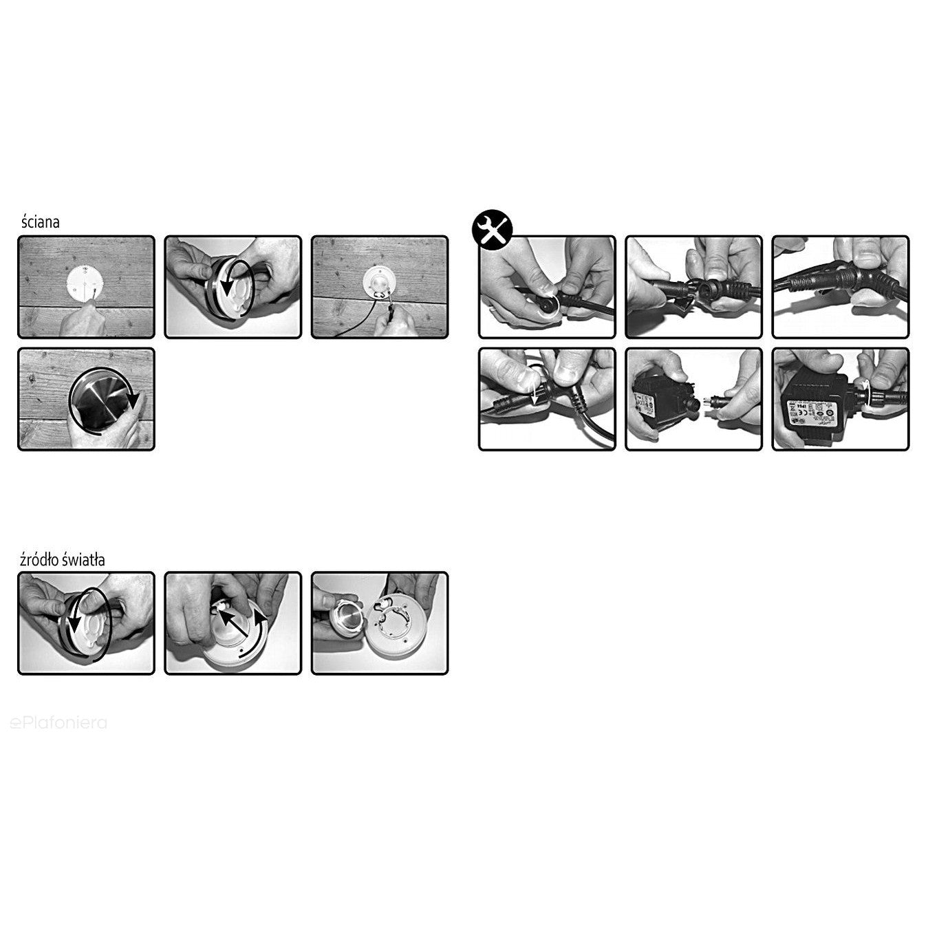 Lampa zewnętrzna - kinkiet, ogrodowa IP 44 (3W, 3000K) (system 12V LED) Aurora