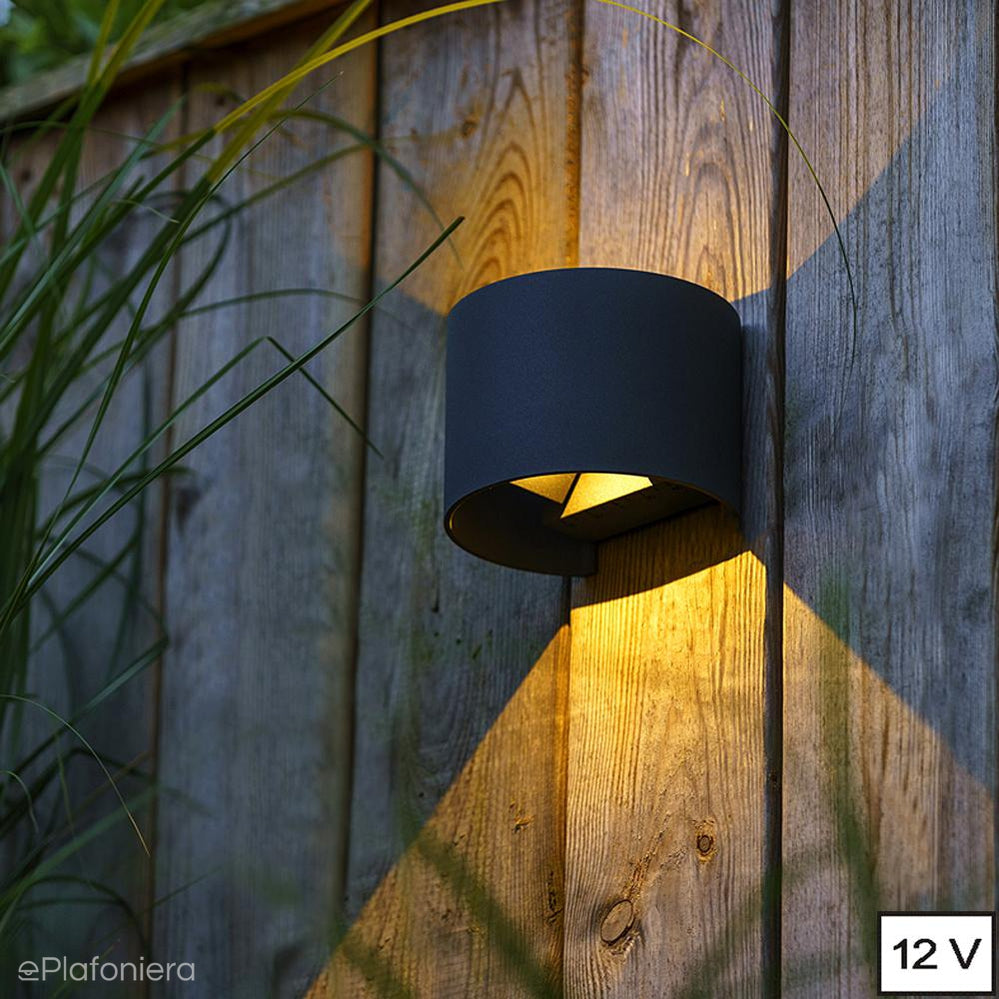 Lampa zewnętrzna - kinkiet, ogrodowy czarny IP 44 (2x3W, 3000K) (system 12V LED) Goura