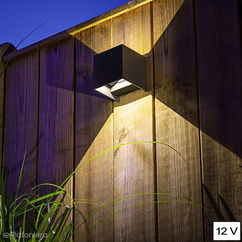 Lampa zewnętrzna - kinkiet, ogrodowy czarny IP 44 (2x3W, 3000K) (system 12V LED) Mauri