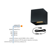 Lampa zewnętrzna - kinkiet, ogrodowy czarny IP 44 (2x3W, 3000K) (system 12V LED) Mauri