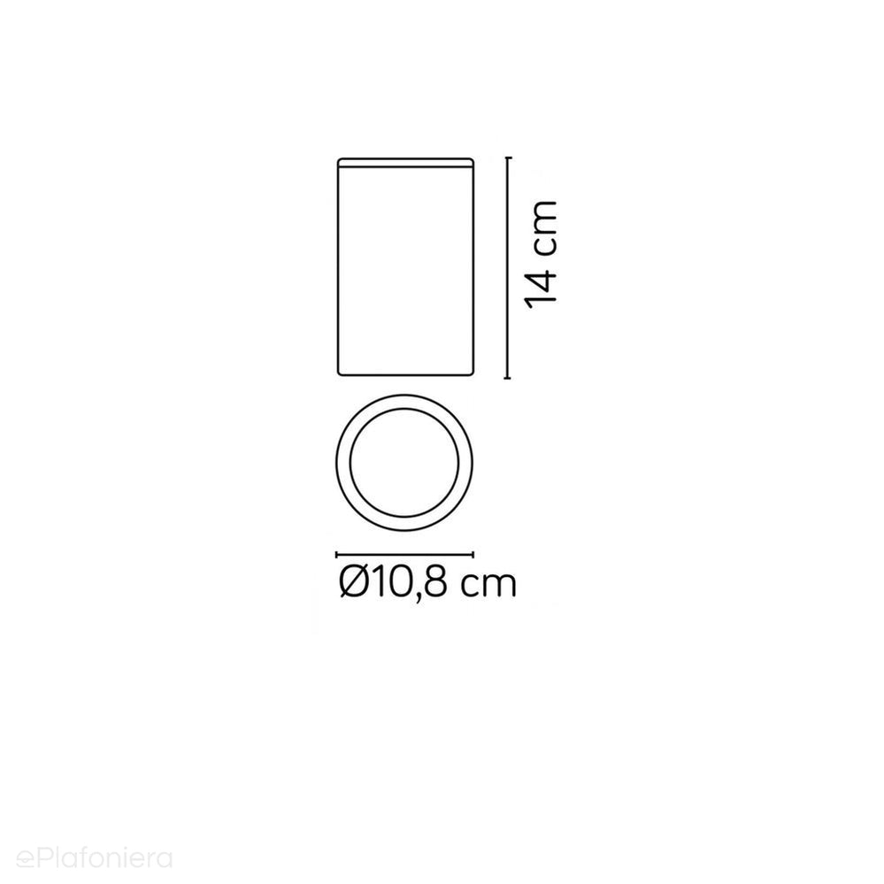 Lampa zewnętrzna sufitowa grafit (tuba spot 14cm, 1x GU10) SU-MA (Adela) 7004