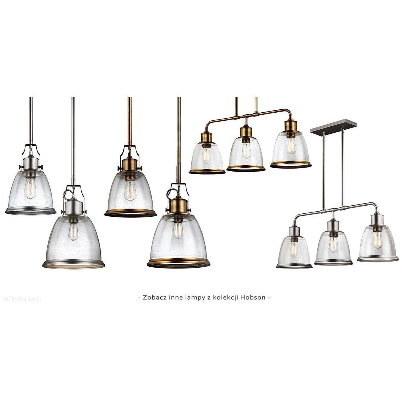 Lampa żyrandol metalowa - szklana (stary mosiądz) do kuchni salonu (3xE27) Feiss (Hobson)