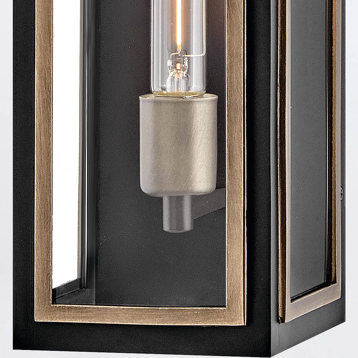 Latarnia naścienna Shaw - 1 źródło światła - Czarny, oksydowany brąz, Hinkley - ePlafoniera.pl