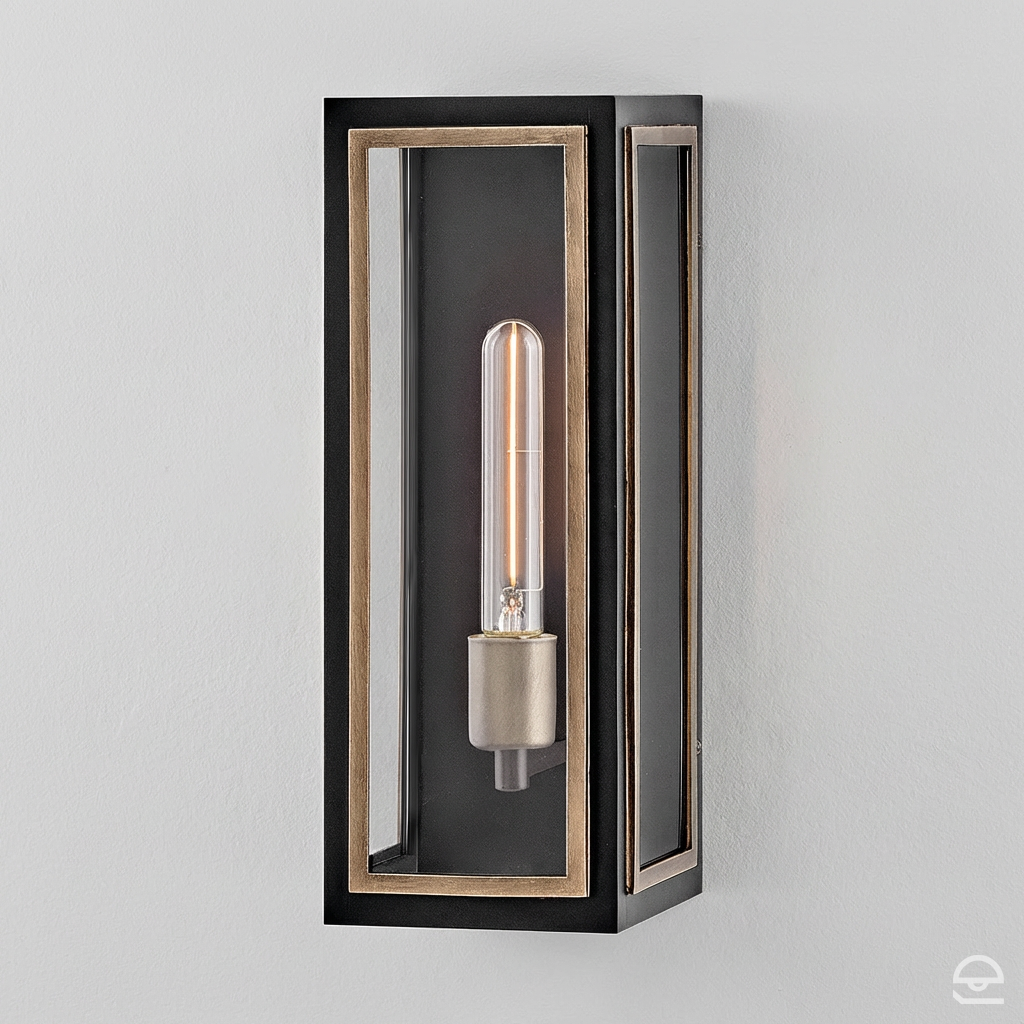 Latarnia naścienna Shaw - 1 źródło światła - Czarny, oksydowany brąz, Hinkley