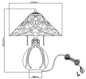 Tiffany lampa stołowa India, Quoizel