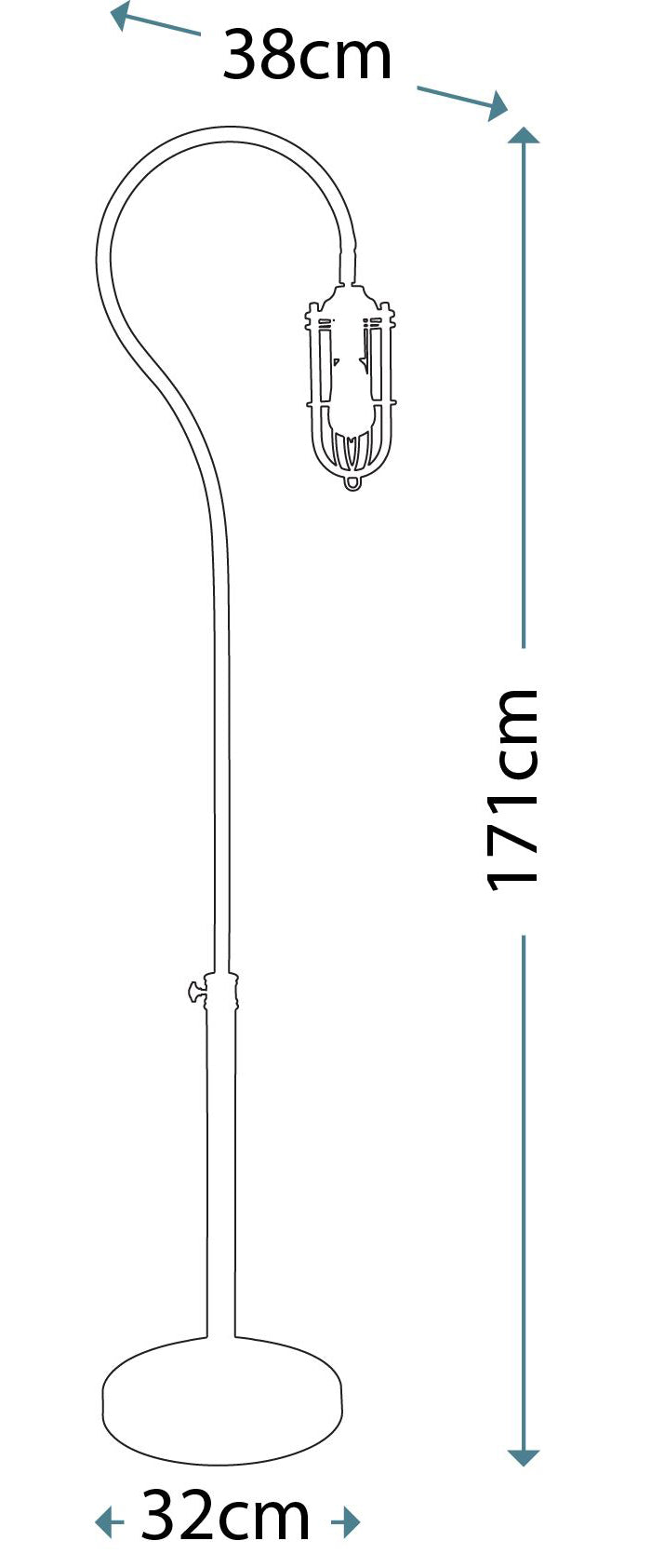 Loftowa, industrialna lampa stojąca podłogowa (antyczny mosiądz) (1xE27) Feiss (UrbanRWL)