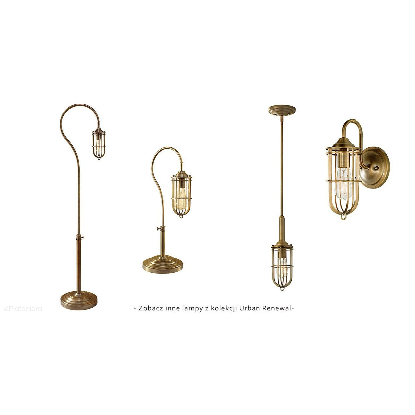 Loftowa, industrialna lampa wisząca 11cm (antyczny mosiądz) (1xE27) Feiss (UrbanRWL)