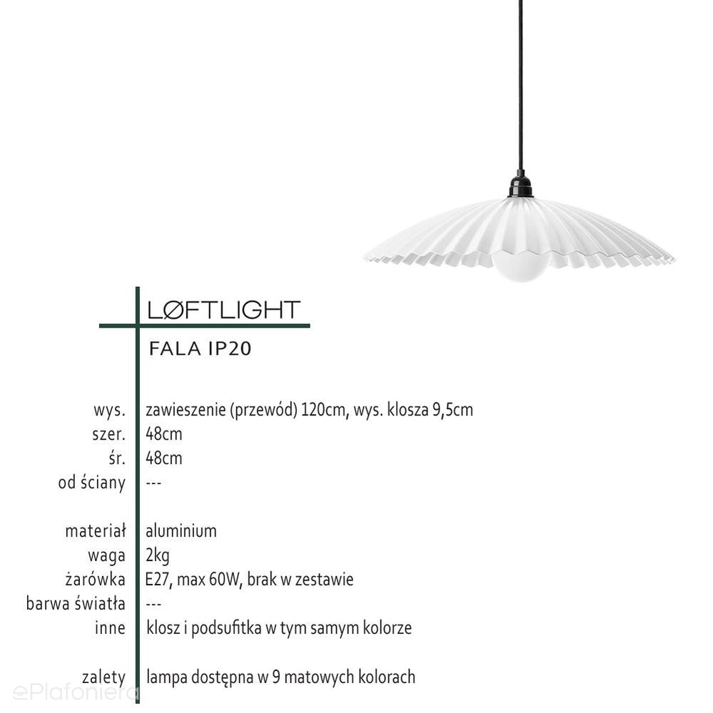Loftowa lampa wisząca Fala - Loftlight 48cm (1x E27)