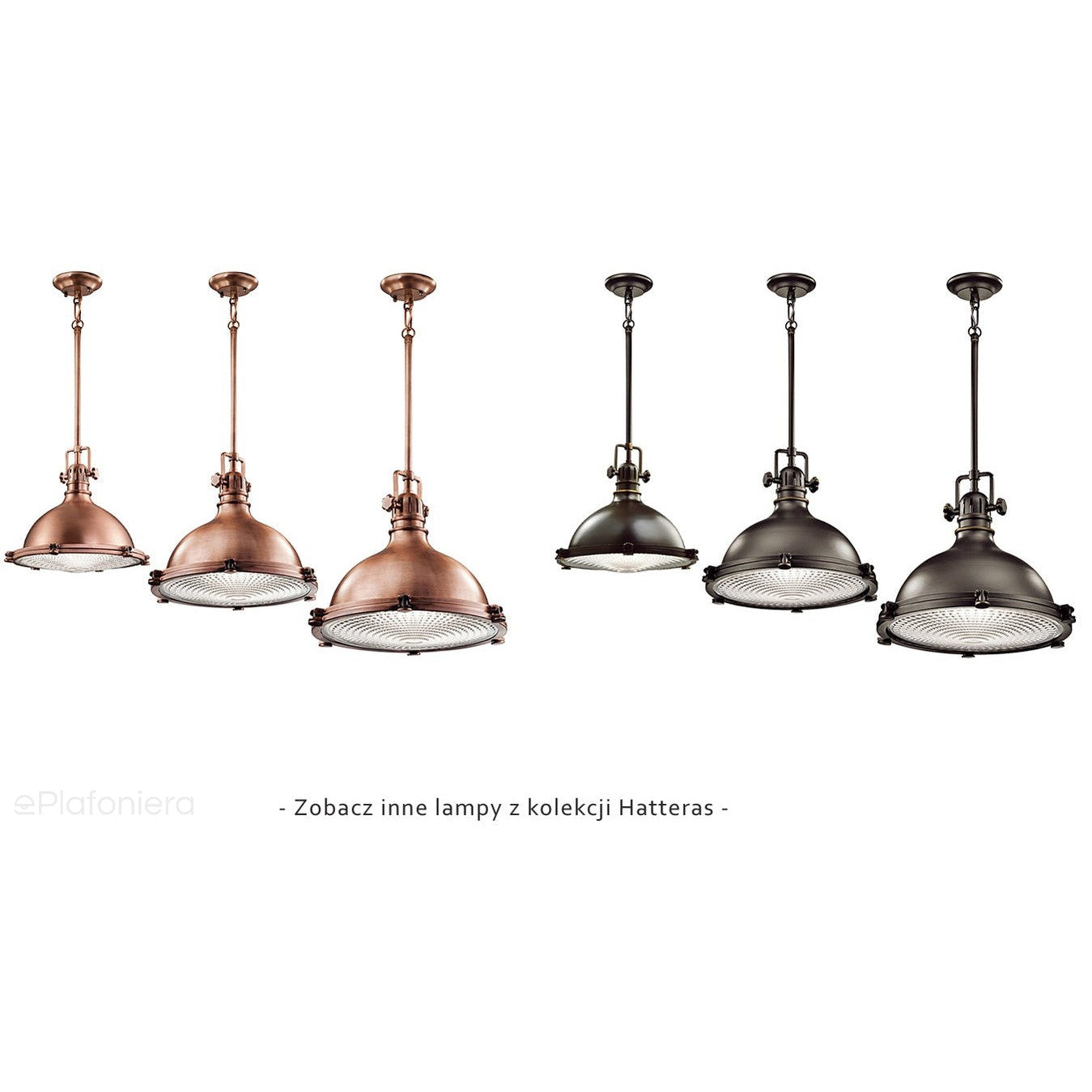 Loftowa lampa wisząca Hatteras - Kichler (brąz, 34cm, 1xE27)