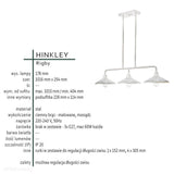 Loftowy żyrandol Rigby z mosiądzem - Hinkley, 100x25cm, lampa do kuchni / salonu / sypialni