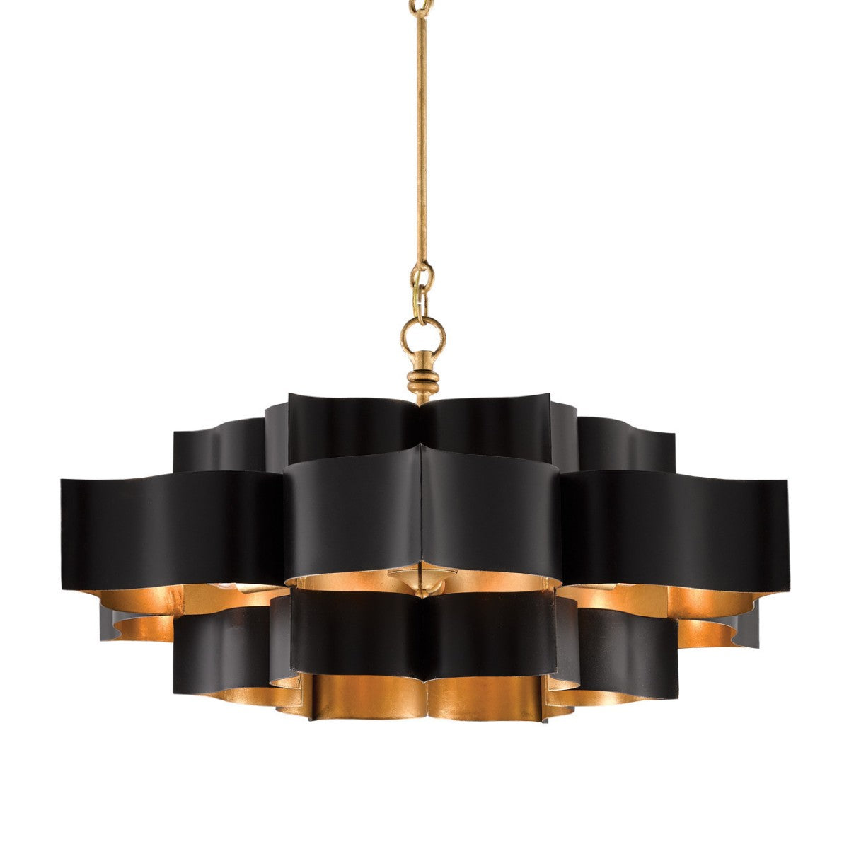 Grand Lotus Large Black – ręcznie kuty żyrandol w kształcie kwiatu lotosu Ø76