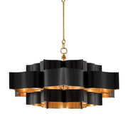Grand Lotus Large Black – ręcznie kuty żyrandol w kształcie kwiatu lotosu Ø76