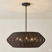 Luca – lampa wisząca z plecionki, czarny mat Ø71