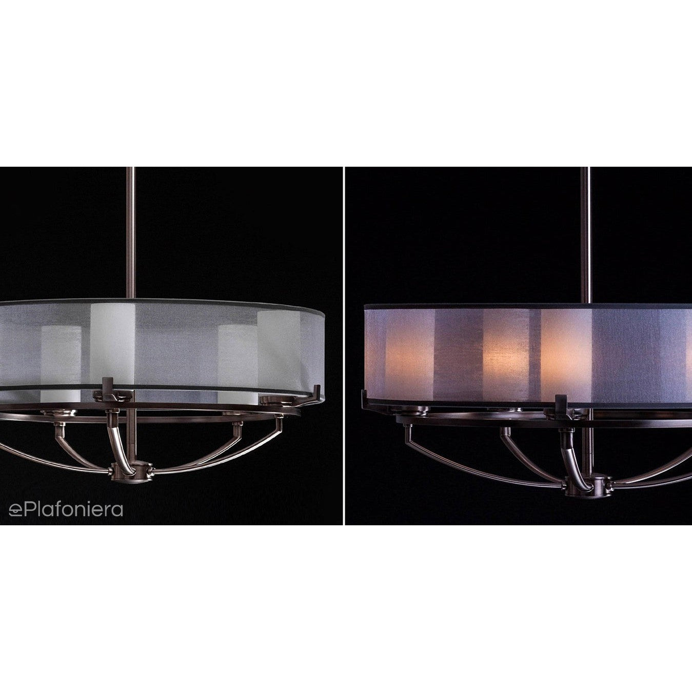 Luksusowy żyrandol 46cm (pewter, organza) do sypialni salonu jadalni (G9 3x4W) Kichler (Saldana)