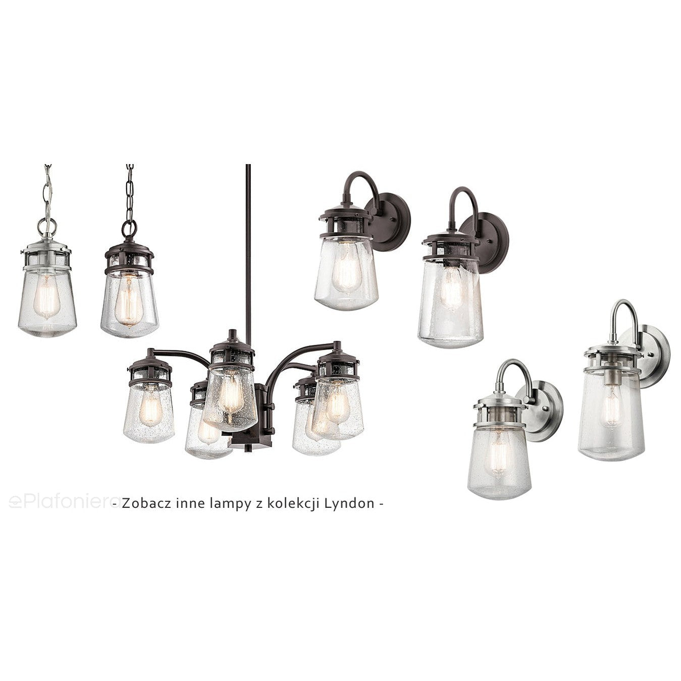 Lyndon - lampa wisząca do wewnątrz i na zewnątrz - Kichler (stary brąz)