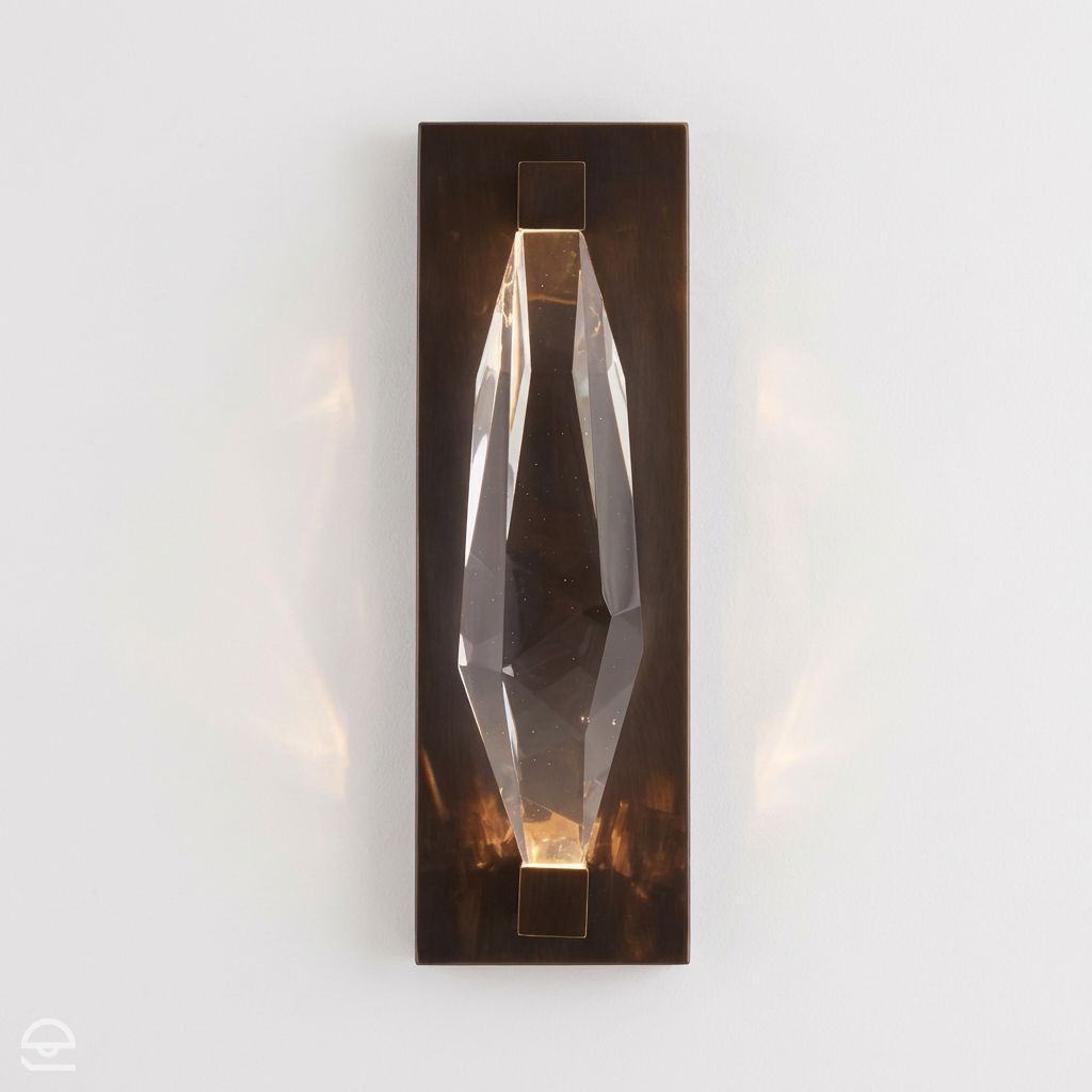 Maisie – kinkiet LED szklany diament, angielski brąz
