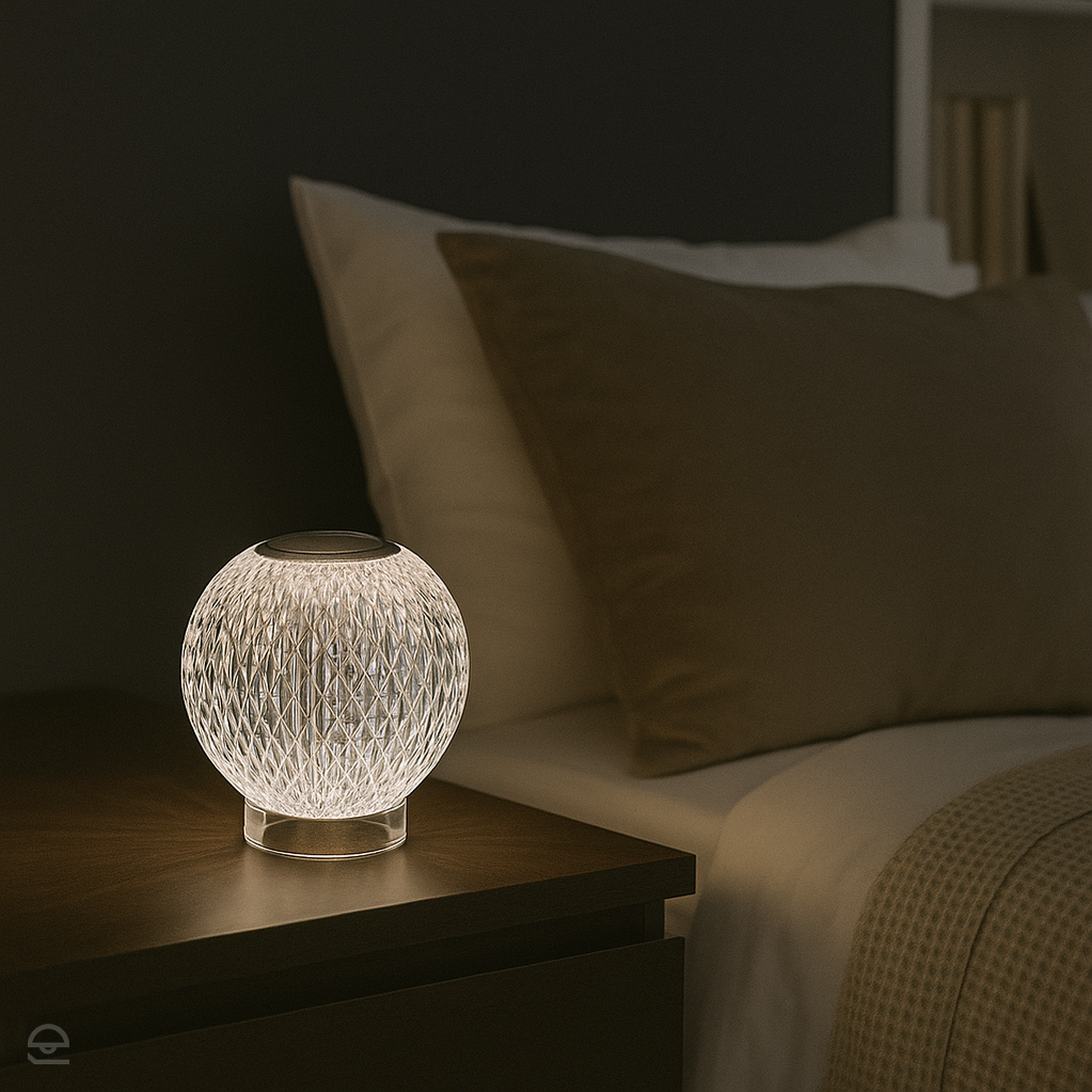 Mała lampa stołowa LED Marni - Naturalny mosiądz, Alora