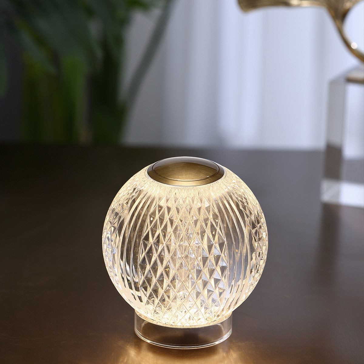 Mała lampa stołowa LED Marni - Naturalny mosiądz, Alora - ePlafoniera.pl