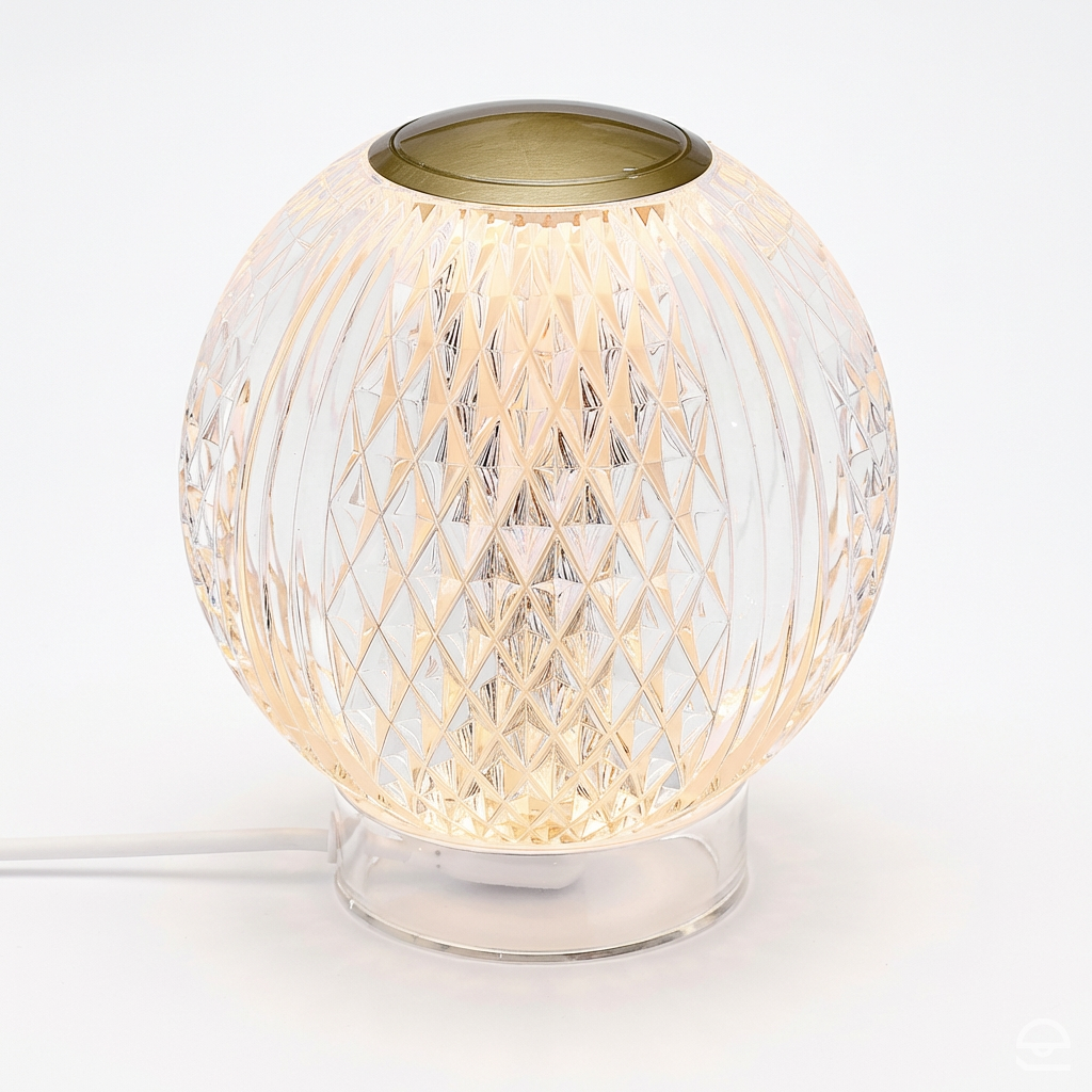 Mała lampa stołowa LED Marni - Naturalny mosiądz, Alora