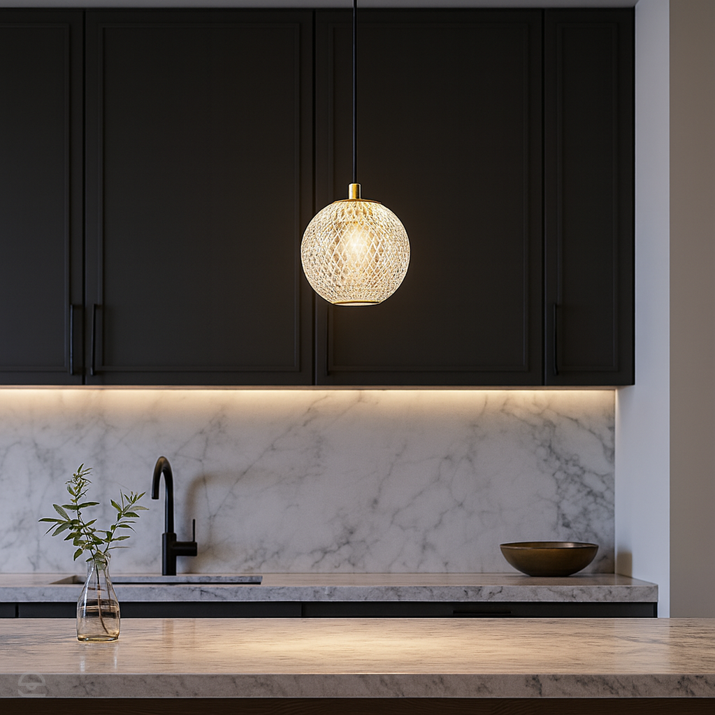 Mała lampa wisząca LED Marni - Naturalny mosiądz, Alora