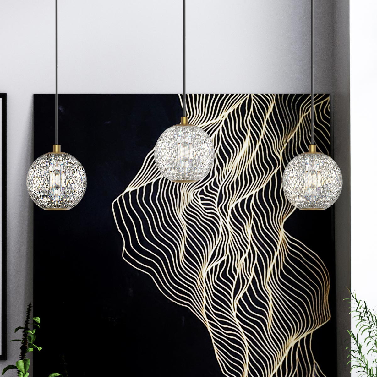 Mała lampa wisząca LED Marni - Naturalny mosiądz, Alora - ePlafoniera.pl
