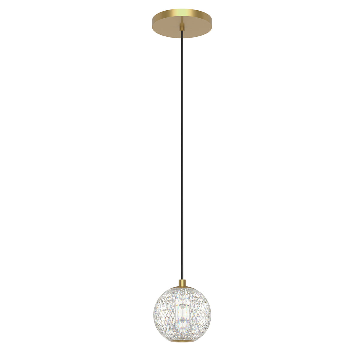 Mała lampa wisząca LED Marni - Naturalny mosiądz, Alora - ePlafoniera