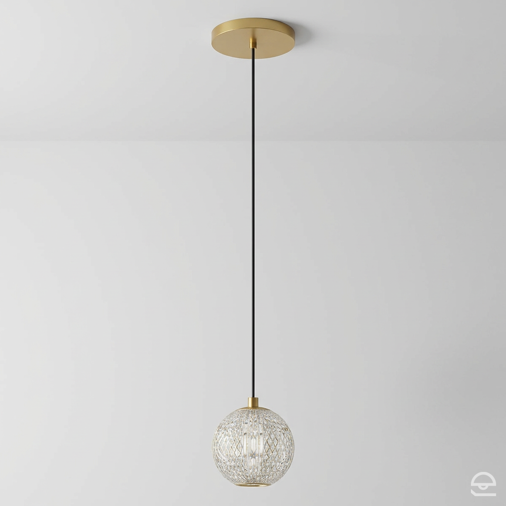 Mała lampa wisząca LED Marni - Naturalny mosiądz, Alora