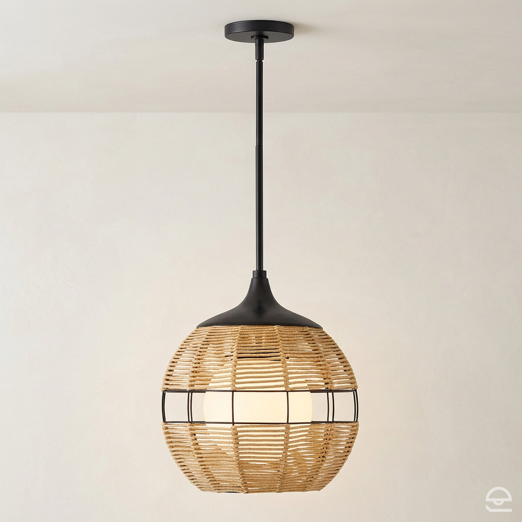 Mała lampa wisząca Maddox - 1 źródło światła - Czarny, karmelowy beż, Hinkley