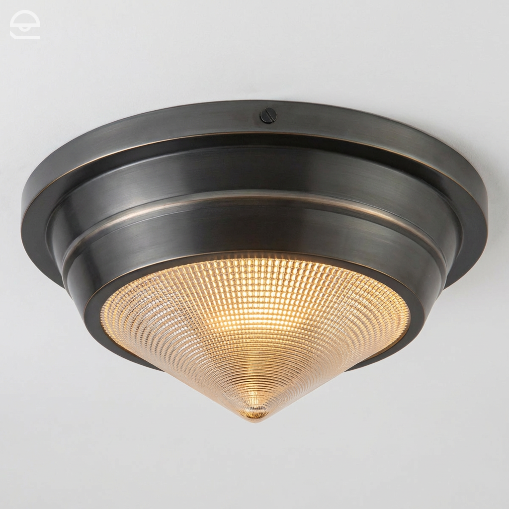 Mały plafon Willard - 1 źródło światła - Miejski brąz, Alora