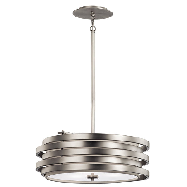 Metalowa lampa 49cm, wisząca - nikiel, do salonu sypialni (3xE27) Kichler (Roswell)