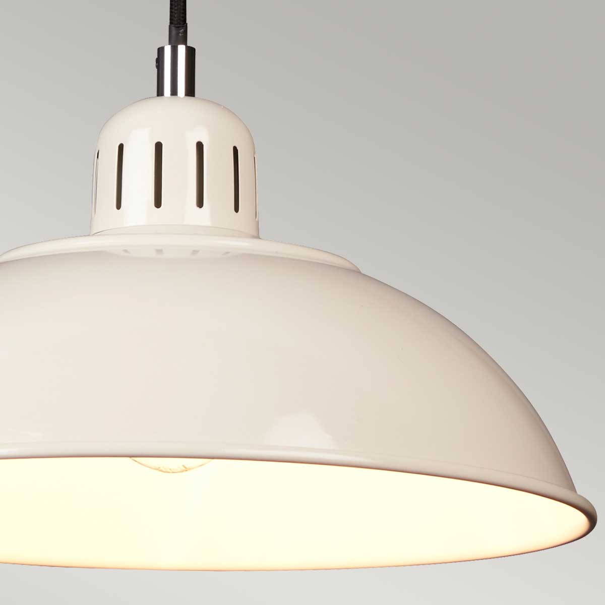 Metalowa lampa vintage, loftowa 30cm - kremowa wisząca do kuchni, jadalni (1xE27) Elstead (Franklin)