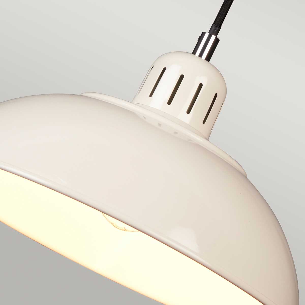 Metalowa lampa vintage, loftowa 30cm - kremowa wisząca do kuchni, jadalni (1xE27) Elstead (Franklin)
