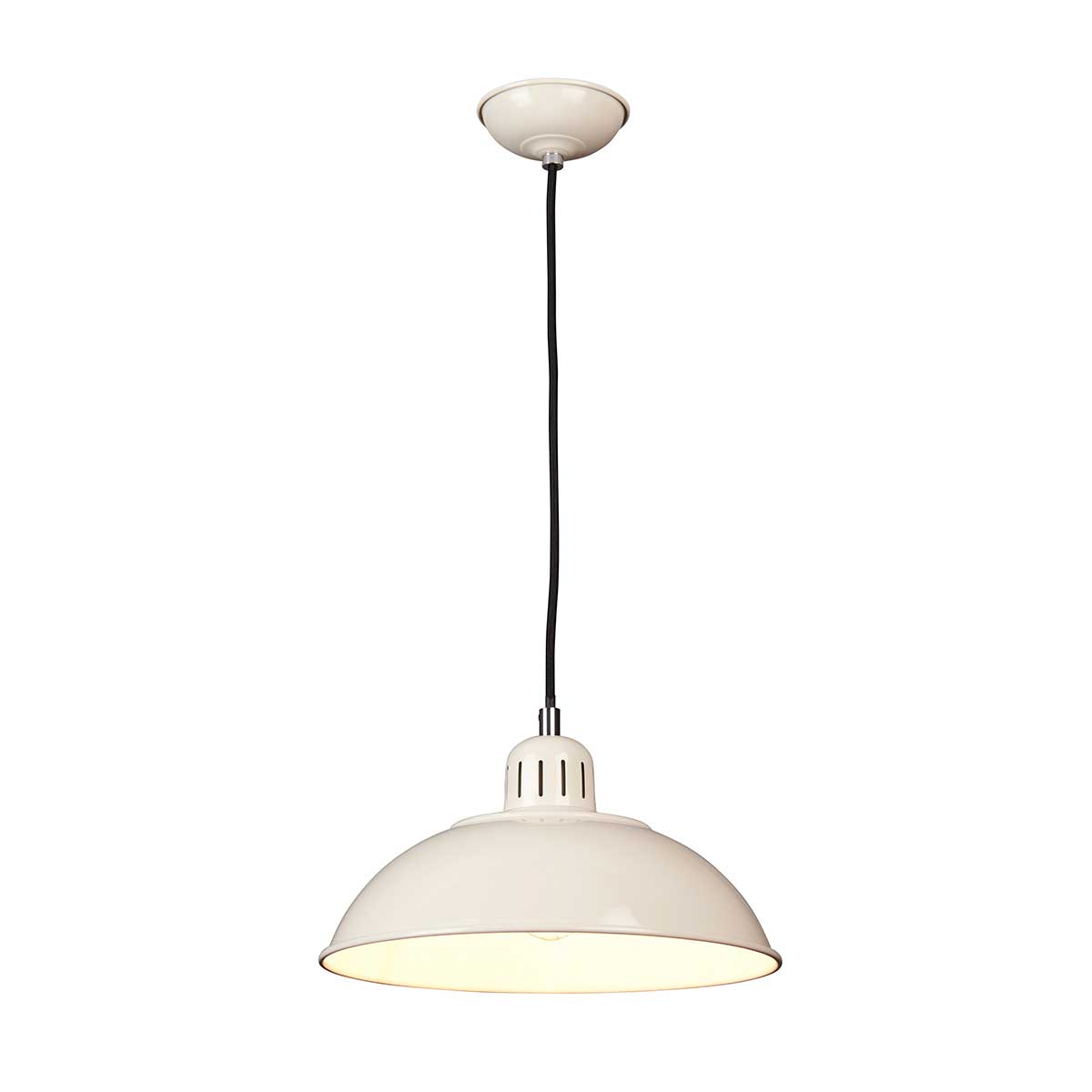 Metalowa lampa vintage, loftowa 30cm - kremowa wisząca do kuchni, jadalni (1xE27) Elstead (Franklin)