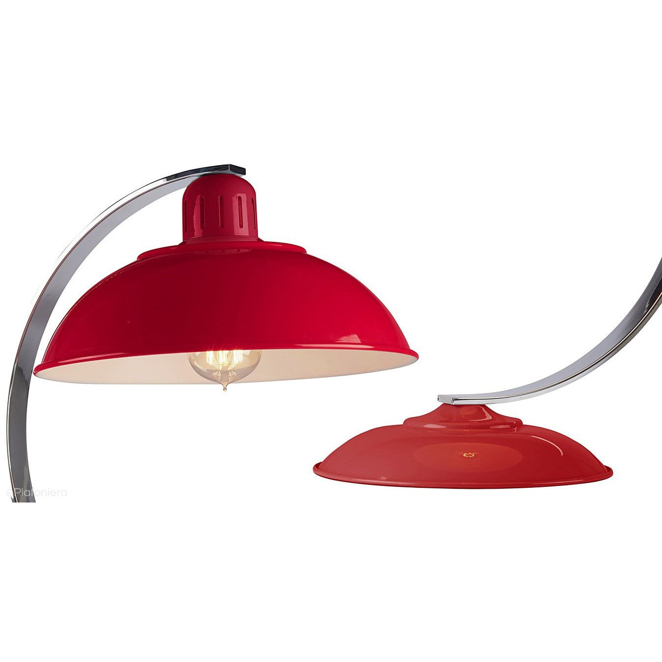 Metalowa lampa vintage, loftowa - czerwona stojąca na biurko (1xE27) Elstead (Franklin)