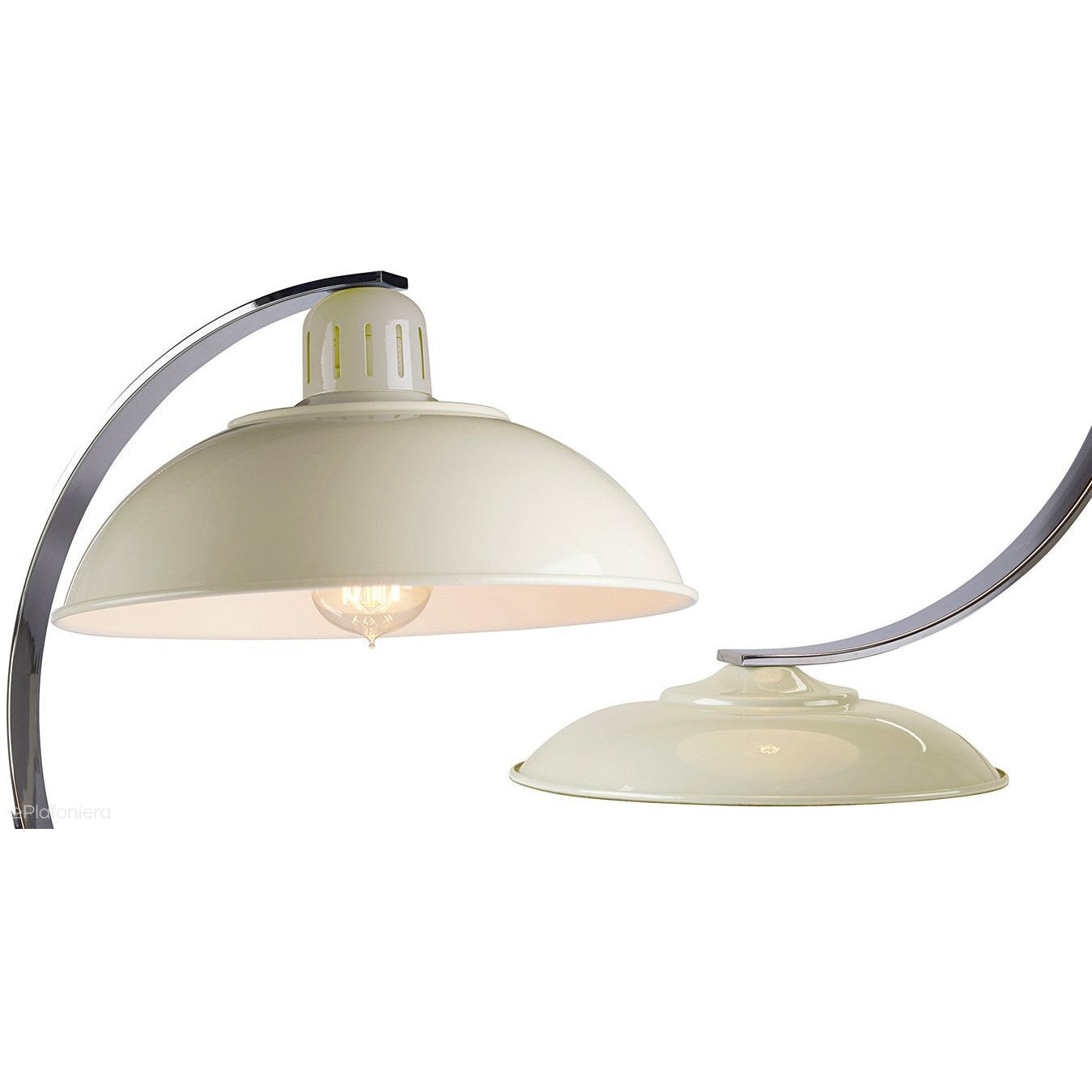 Metalowa lampa vintage, loftowa - kremowa stojąca na biurko (1xE27) Elstead (Franklin)