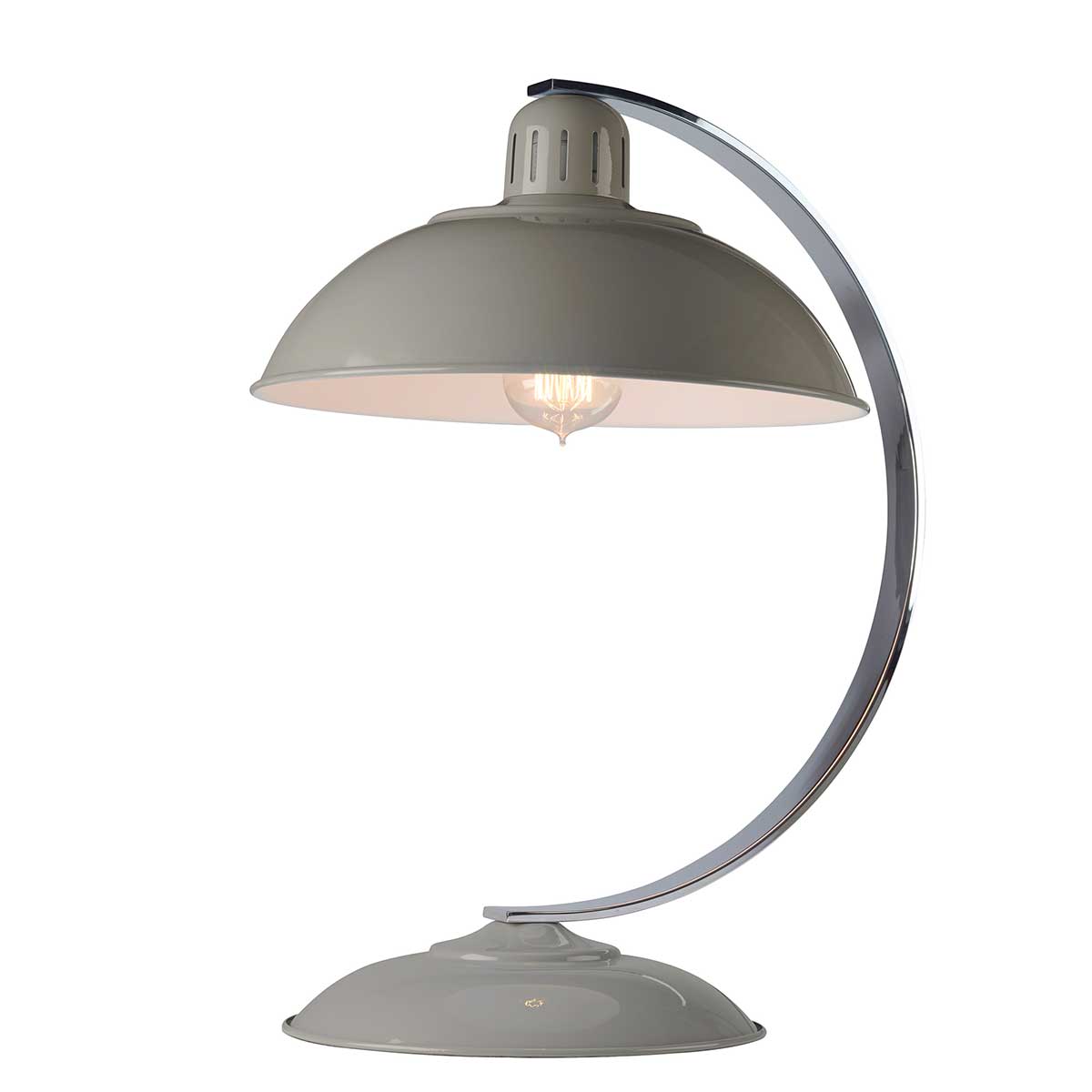Metalowa lampa vintage, loftowa - szara stojąca na biurko (1xE27) Elstead (Franklin)
