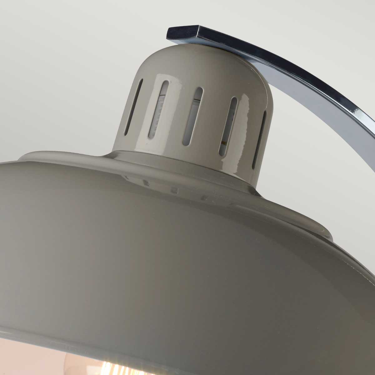 Metalowa lampa vintage, loftowa - szara stojąca na biurko (1xE27) Elstead (Franklin)