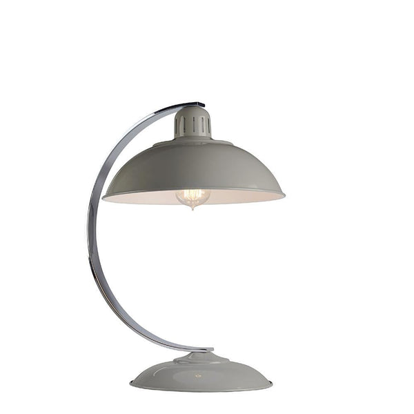 Metalowa lampa vintage, loftowa - szara stojąca na biurko (1xE27) Elstead (Franklin)