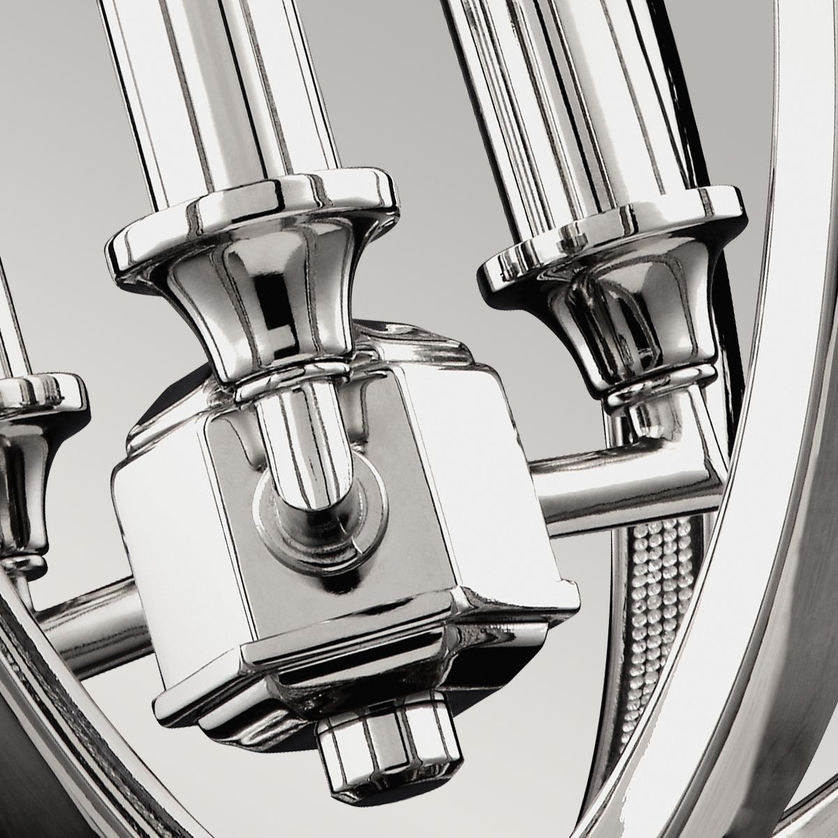 Metalowa lampa wisząca 29cm (ażurowa kula - nikiel) do kuchni salonu sypialni (3xE14) Feiss (Corinne)