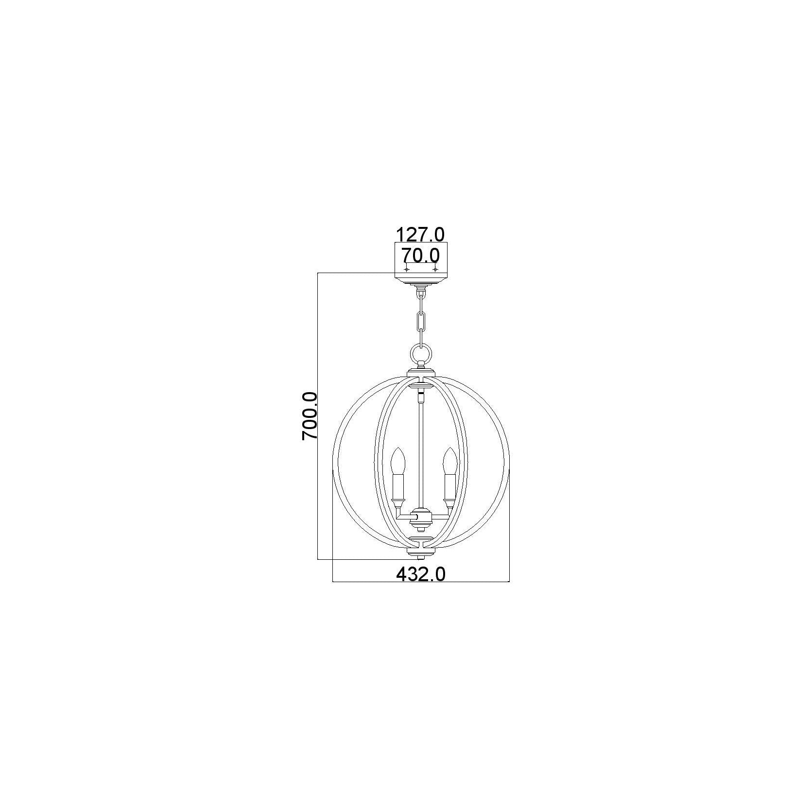 Metalowa lampa wisząca 43cm (ażurowa kula - nikiel) do kuchni salonu sypialni (3xE14) Feiss (Corinne)