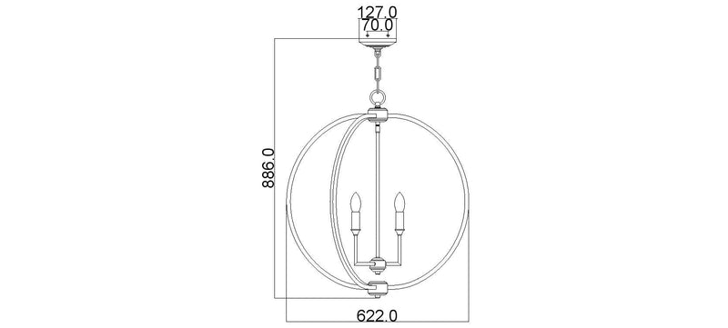 Metalowa lampa wisząca 62cm (ażurowa kula - nikiel) do kuchni salonu sypialni (6xE14) Feiss (Corinne)